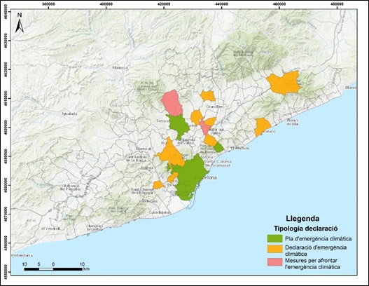 Tipologia demergència climàtica, Regió Metropolitana de Barcelona