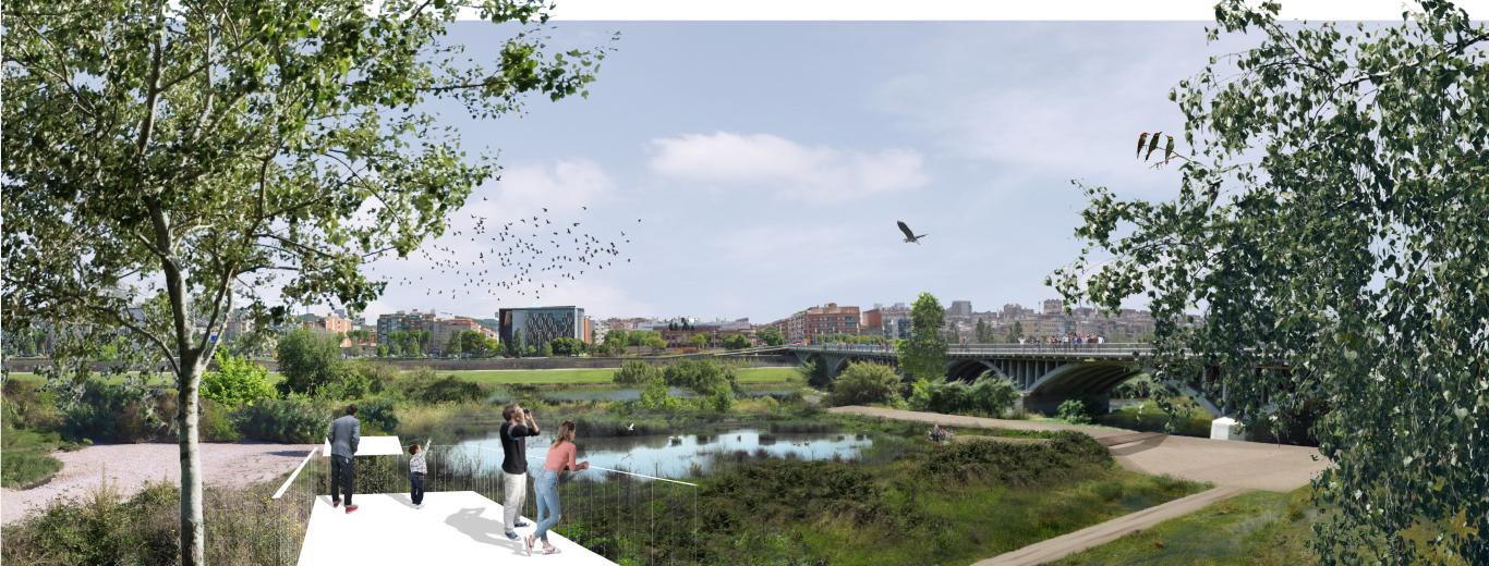 Imatge de la renaturalització del riu Besòs